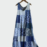 Eszter - Kék patchwork mintás ruha
