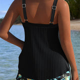 Laluna® | Csíkos tankini kétrészes strandsorttal