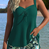 Laluna® | Csíkos tankini kétrészes strandsorttal