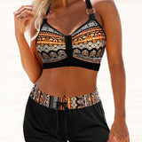 Maryan | Geometrikus mintás bikini magas derekú alsóval