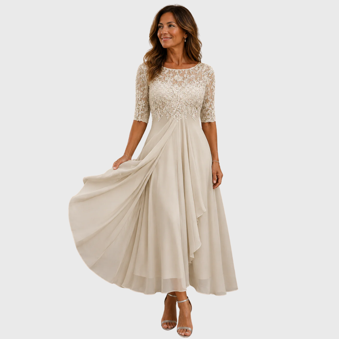 Maria | Elegáns csipkés sifonruha