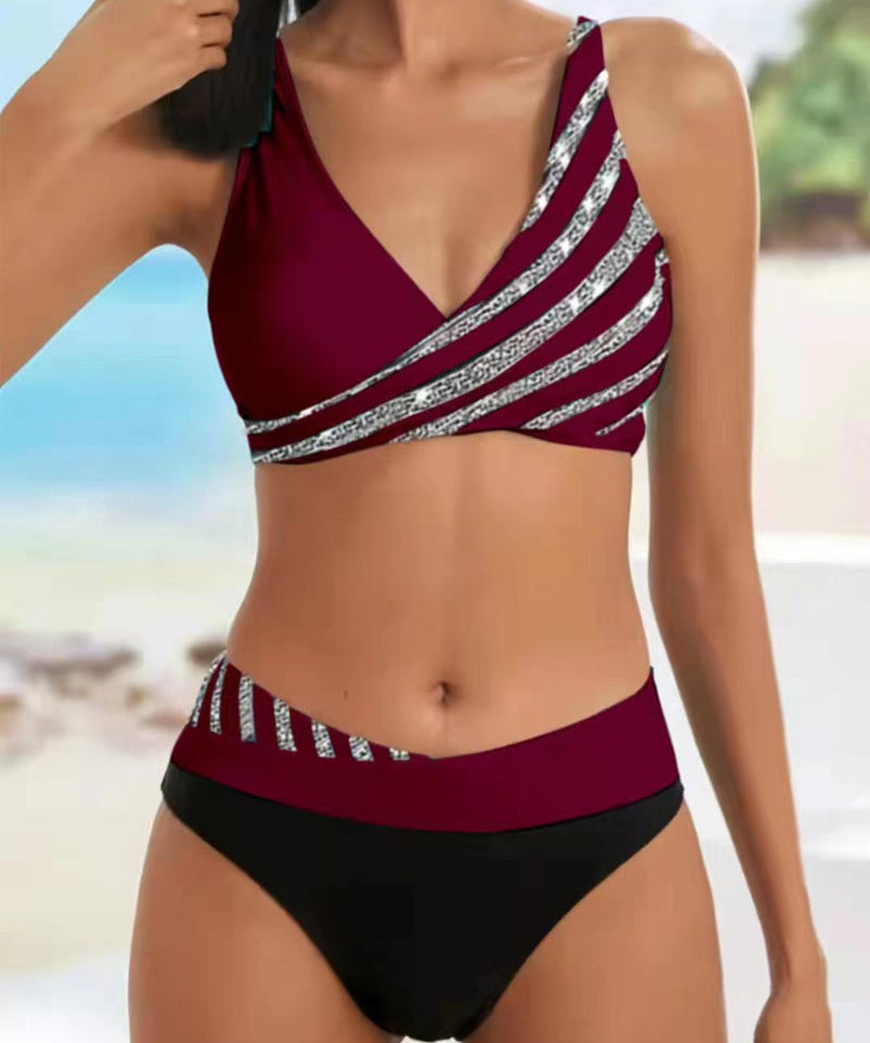 Mona - Bedruckter Bikini in Warmen Tönen