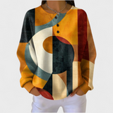 Gyöngyi | Retro Geometrikus Mintás Pulóver