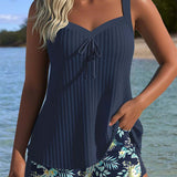 Laluna® | Csíkos tankini kétrészes strandsorttal