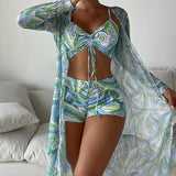 Laluna® | Háromrészes mintás bikini szett